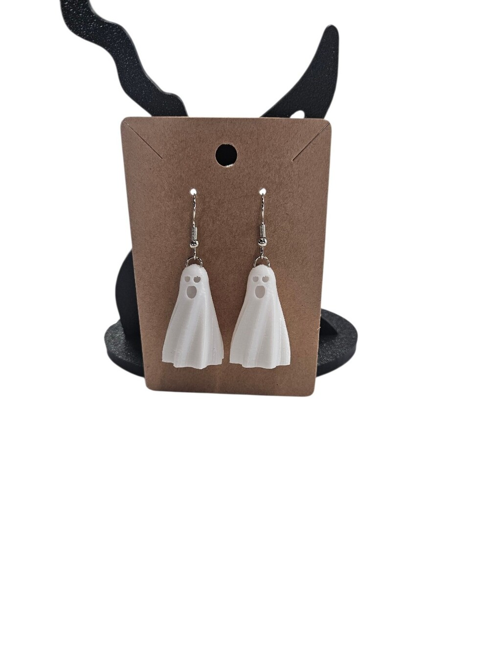 White Ghost Dangle Earrings